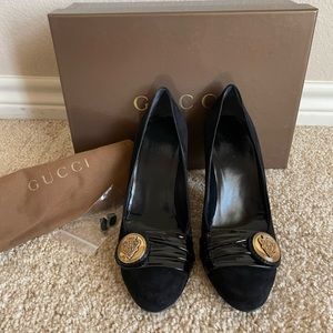 💯% Authentic Gucci Black Round Toe Pump Heels size 6